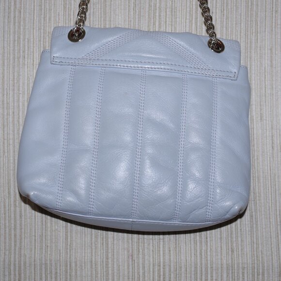 TED BAKER Leather AYALINA Quilted Puffer Small Shoulder blue gray crossbody Bag - Picture 8 of 10